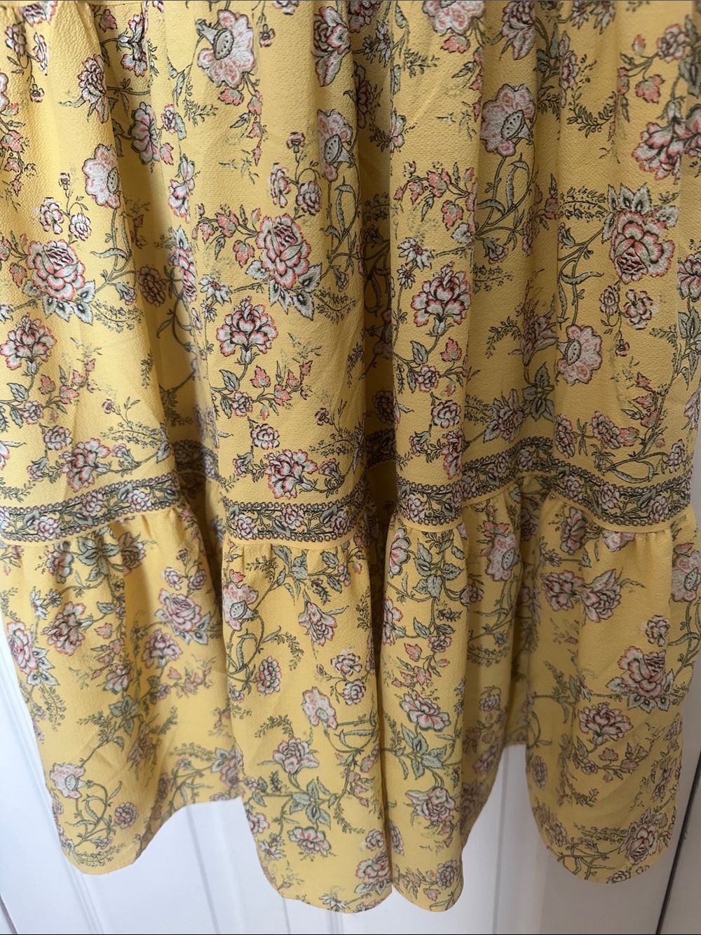 Max Studio Yellow Floral Tiered Maxi Dress - Picture 4 of 5